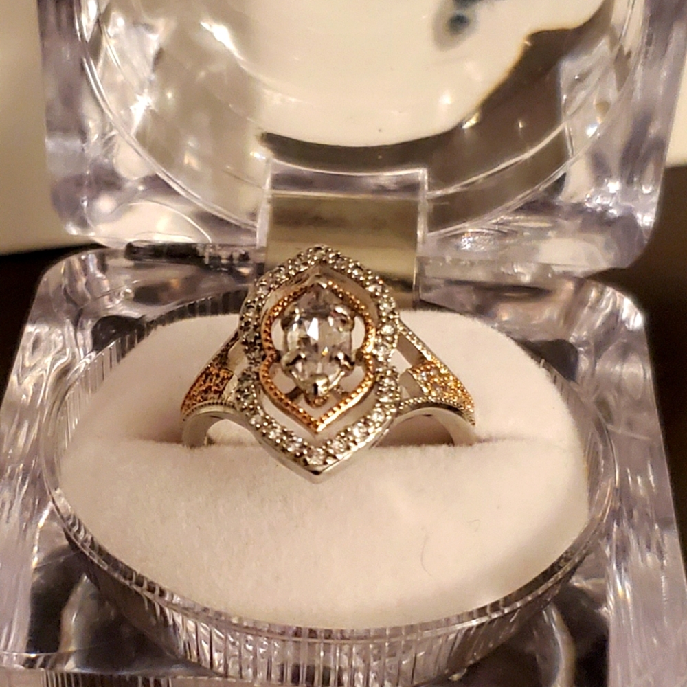925 Silver and gold ring - size 7